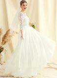 Train Dress Sweep Wedding A-Line Neck Lace Wedding Dresses Maleah Tulle Scoop