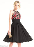 Cocktail Dresses With Lace Bailee A-Line Appliques Cocktail Chiffon Neck Scoop Dress Knee-Length
