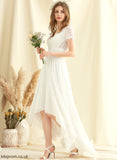Dress Ansley Chiffon Asymmetrical Wedding Dresses A-Line Lace V-neck Wedding