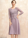 Mother of the Bride Dresses Dress the Neckline A-Line Bride Mother of Knee-Length Square Heidy Chiffon