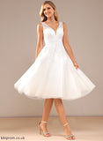 Dress Lace Kayla A-Line Wedding Dresses Lace Wedding With Knee-Length V-neck Tulle