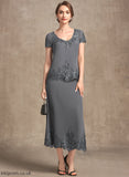 Mother Tea-Length of Dress Mother of the Bride Dresses Kaylin With A-Line Neck Sequins Bride the Scoop Lace Chiffon