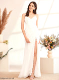 Wedding Dresses Lace A-Line Madison Train With Bow(s) Dress Sweep Front Wedding Split V-neck