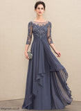 Mother A-Line Floor-Length Lace the Scoop Mother of the Bride Dresses Bride Chiffon of With Cascading Dress Gwen Ruffles Neck
