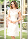 Wedding A-Line Dress Lace Knee-Length Scoop Johanna Neck Wedding Dresses