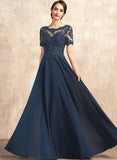 Sequins Mother of the Bride Dresses Chiffon Mother Dress Lace Neck Ayana the of With Bride Floor-Length Scoop Beading A-Line