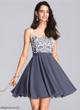 Homecoming Homecoming Dresses Emma Neck Chiffon With Lace A-Line Dress Scoop Short/Mini
