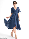 Ruffle Chiffon With Asymmetrical V-neck A-Line Cocktail Dresses Dress Cocktail Hedwig