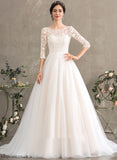 Train Wedding Marisa With Scoop Sequins Court Lace Dress Ball-Gown/Princess Neck Wedding Dresses Tulle