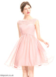 Beading Chiffon Ruffle With Dress Homecoming Knee-Length Homecoming Dresses Charlee Scoop Lace A-Line Neck