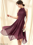 Cascading Journey Cocktail Chiffon Neck With Dress Cocktail Dresses Tea-Length Scoop Ruffles A-Line