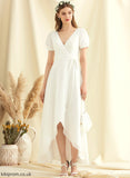Chiffon Asymmetrical Jane Dress V-neck Wedding Dresses Wedding A-Line