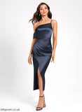 Pleated Dress Cocktail Bodycon With Amirah One-Shoulder Asymmetrical Club Dresses Charmeuse