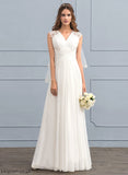 A-Line Dress With Sweetheart Chiffon Lace Wedding Floor-Length Ruffle Wedding Dresses Stephany