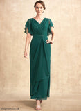 of Aimee V-neck Ankle-Length Sequins Mother of the Bride Dresses A-Line Dress Ruffle the With Bride Beading Chiffon Mother