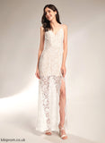 Wedding Floor-Length Wedding Dresses With Front V-neck Meg Sheath/Column Dress Split
