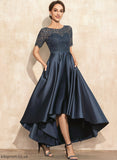 Mother of the Bride Dresses Dress Neck the of Keyla Scoop Mother A-Line Lace Pockets Bride Asymmetrical With Satin