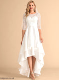Lace Wedding Wedding Dresses Satin Dress Mercedes Asymmetrical Scoop A-Line Neck
