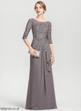 Neck the of Lace Scoop Dress A-Line Mother of the Bride Dresses Ruffles Chiffon With Dayami Cascading Floor-Length Bride Mother