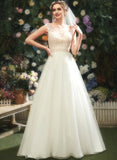 Illusion Wedding Beading Lace Dress Train Wedding Dresses With Riya A-Line Court Sequins