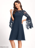 Madelynn Club Dresses Neck Lace Chiffon Knee-Length With Dress Scoop Cocktail A-Line Sequins