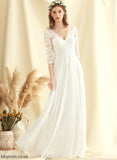 Wedding Dresses Wedding Floor-Length Lace Chiffon V-neck Areli A-Line Dress