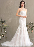Court Trumpet/Mermaid Wedding Dresses Train Tulle Wedding Dress Skye Lace Sweetheart