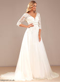 Dress Aryana With Wedding Wedding Dresses Sequins Beading Lace Court V-neck Lace Train Ball-Gown/Princess Tulle