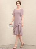 Mother Neck of Knee-Length With Mother of the Bride Dresses the Ruffles Scoop Dress Chiffon A-Line Bride Cascading Nellie