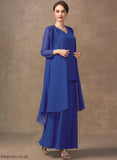 Dress Chiffon of Mother Miah Ankle-Length the A-Line Mother of the Bride Dresses V-neck Bride