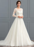 Neck Wedding Dresses Dress Wedding Scoop Train Sweep Tulle Ball-Gown/Princess Nell