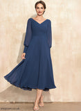 Chiffon Tea-Length Lana of Ruffle Mother of the Bride Dresses Mother the Dress V-neck Bride With A-Line