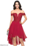 With Cocktail Beading Lace Chiffon Off-the-Shoulder Camila Dress Cocktail Dresses A-Line Asymmetrical