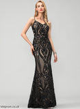 Trumpet/Mermaid With V-neck Sequined Prom Dresses Phyllis Sequins Floor-Length