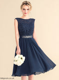 A-Line Bow(s) Neck Beading Chiffon Dress Homecoming Dresses Kiara Scoop With Knee-Length Lace Homecoming Lace
