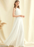 Scoop Pockets Chiffon Wedding Wedding Dresses With A-Line Dress Ximena Lace Neck Floor-Length