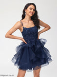 Ball-Gown/Princess With Homecoming Dresses Homecoming Lace Dress Scoop Sequins Short/Mini Tulle Neck Kimora