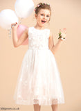 Neck Flower Tea-length - A-Line Scoop Sophia Flower Girl Dresses With Sleeveless Girl Beading/Flower(s) Tulle/Lace Dress