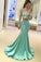 Pretty Two Pieces High Neck Long Sleeve Lace Prom Dress Sexy Mermaid Prom Dresses