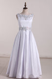 New Arrival Scoop With Beading Satin Flower Girl