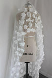 Long Tulle Ivory Wedding Veils with Hand Made Flowers, Wedding Veils STB15583