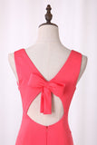 Open Back Scoop Spandex With Bow Knot Mermaid Evening