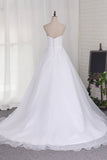 A Line Sweetheart Wedding Dresses Organza With