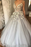 Ball Gown Spaghetti Straps Quinceanera Dresses With Handmade Flowers