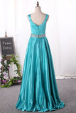 New Arrival A Line Prom Dresses Straps Satin With