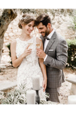 Scoop Wedding Dress With Embellished Bodice Vivid Floral Lace Wedding