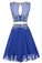 Two-Piece Scoop A Line Homecoming Dresses With Beading
