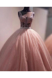 Ball Gown Prom Dress With Beads Floor Length Quinceanera STBPMR2NGAT