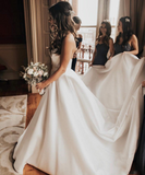 Gorgeous Ball Gown Sweetheart Ivory Strapless Satin Bridal Dress Wedding Dresses