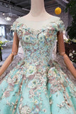 Elegant Ball Gown Cap Sleeve Lace up Scoop with Lace Appliques Beads Prom Dresses